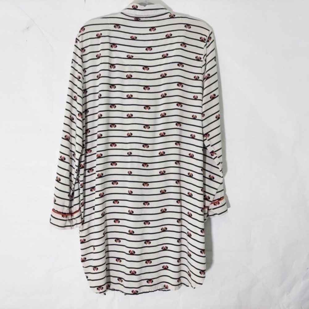 Disney Sleepshirt Women M White Mickey Lounge Sleepwear Button Cozy Nightshirt - Picture 6 of 11